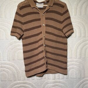 Pacsun Mens Open Knit Camp Shirt